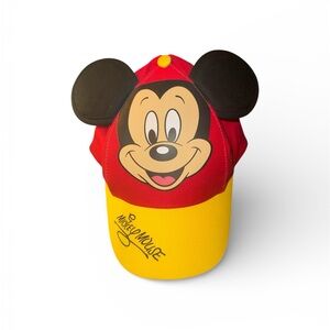 Disney Mickey Mouse 3D Ears Hat Red Yellow Snapback Kids Youth Cap